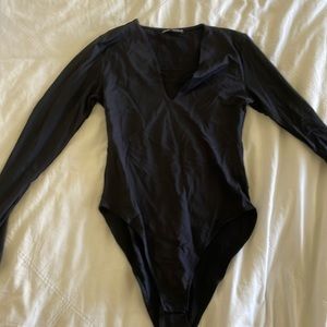Zara v neck long sleeve body suit